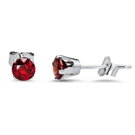 14k White Gold 4 mm Ruby Stud Earrings 14k White Gold 4 mm Ruby Stud Earrings